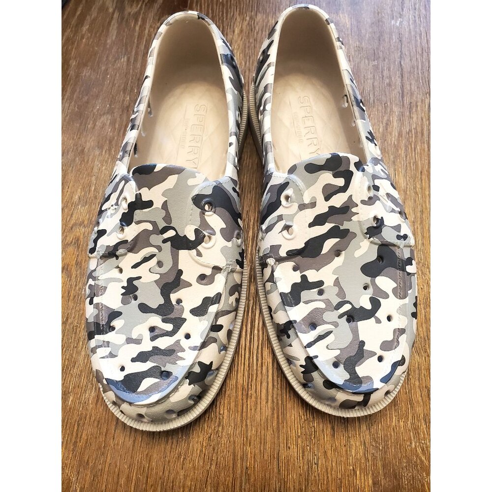 Sperry Mens Loafer Camo Slip-On Shoes Size 8 Lightweight Water Resistant Rubber